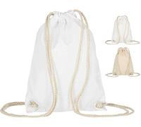 ELES VIDA Bolsa de deporte de algodón, 21 x 29 cm, bolsa de tela, bolsa de algodón, bolsa de yute, con certificado Öko-Tex®, para hombre y mujer, para el gimnasio, Blanco, 21 x 29 cm