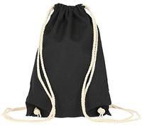 ELES VIDA Bolsa de deporte de algodón, 21 x 29 cm, bolsa de tela, bolsa de algodón, bolsa de yute, con certificado Öko-Tex®, para hombre y mujer, para el gimnasio, Negro, 21 x 29 cm