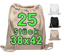 ELES VIDA Bolsa de gimnasia de algodón 25 piezas Bolsa deportiva de 38 x 42 cm - yute OEKO-TEX® bolsa de tela certificada bolsa de compras Gym Sac Sack para pintura