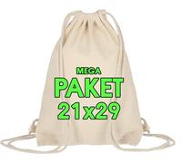 ELES VIDA Bolsas de Deporte de algodón, 21x29 cm, pequeñas, para niños, Certificado Oeko-Tex, Bolsa de Cuerdas, Bolsa de Gimnasia, Bolsa de Tela (naturaleza, 10 unidades)