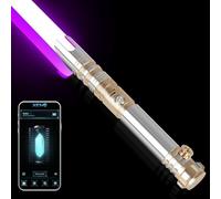 ELESKOCO Sable de luz de duelo, sable suave, 16 colores, control de movimiento, mango de metal, 16 modos de sonidos, FX Lightsaber para adultos