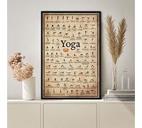 Eletina Divertido cartel de metal retro para yoga, Iyengar Yoga Asanas, póster de posturas de yoga, póster de impresiones de yoga, pósteres, decoración de pared, regalo para amantes del yoga,