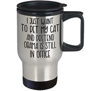 Eletina Obama Travelfor Cat Lover I Miss Obama in Office Catfor Liberal Democrat Politicalfor Men for Women Funny Mom Coffee Mug Gift 396.9 g