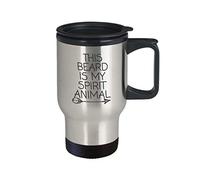 Eletina Taza de café divertida para mamá y papá, esta barba es mi espíritu animal, viajes, para novio, marido, regalo divertido para mamá, 14 onzas