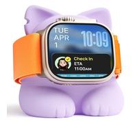 ELETIUO Soporte de carga compatible con Apple Watch Series 49/45/44/42/41/40/38mm, iWatch Ultra2/Ultra/9/8/7/6/SE2/SE/5/4/3/2/1, organizador de base de carga de silicona compatible con modo de soporte