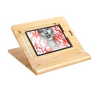 ELETIUO Soporte de Escritorio para Tablet de Altura Ajustable, Soporte Plegable de bambú para iPad, Organizador portátil multiángulo, Compatible con iPad Pro de 32.8 cm de 3ª/4ª generación