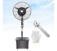 Elevable Nebulizador Ventilador Industrial, 26in 30in Ventilador Exterior Terraza, Fan Grande de Pie Oscilante con Pulverizador, Ventiladores Potente 3 Velocidades con Depósito y Ruedas(380W/30in)