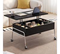 elevable negra para móvil, para con almacenamiento, altura ajustable, mesa para sofá con ruedas, mesa para portátil, mesa de interior que , patas de metal resistentes