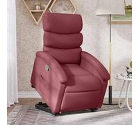 Elevación eléctrica reclinable manual para mayores Rojo 70x92x99 5 cm | Sillon reclinable electrico elevable para personas mayores con masaje y reposapiernas, butaca relax de tela rojo tinto con