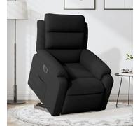 Elevación eléctrica reclinable para mayores con mando Negro 75x92 5x100 cm | Sillón Eléctrico Reclinable Elevable de Terciopelo Negro para Personas Mayores con Mando, Asiento Calefactable no incluido,