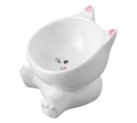 Elevado - Alimentador de cerámica para mascotas elevado de 15 cm, plato inclinado a prueba de derrames, soporte antideslizante | Alimentador alto para Kitten Puppy Apartment Travel Livingm Nutrition