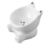 Elevado para Gato - Plato Alto para Gatos Diseñado - Plato Cerámico Inclinado, Base Antideslizante A Prueba De Derrames para Mascotas, Gatitos Y Cachorros En La Alimentación