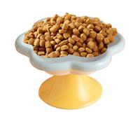 Elevado para Gatos - Cerámica + 15x8,6cm | Cuenco En Forma De Flor | Plato De Alimentación para Mascotas | Cuencos De Agua Elevados para Gatos, Perros Pequeños, Alimentador Elevado I