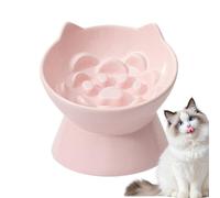Elevado para Gatos Cuenco Lento de cerámica | Alto para Gatos para el Hogar, la Cocina, Zona de Comedor, Cuarto de Estar, Apartamento y Patio
