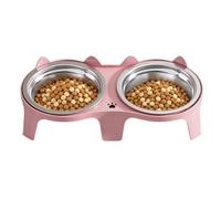 Elevado para Gatos Recipiente de Agua Desmontable de Acero Inoxidable con | Recipiente Alto Para Gatos Zona de Comedor, Rincón, Tiempo a , Cocina, Salón, Hogar y Apartamento Rosa