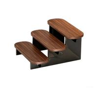 Elevador cosmético robusto de 3 niveles para tocador negro (negro) | para los paneles acrílicos cristalinos, estabilidad de la base del MDF, huella de 30x30cm, superficie resistente a los