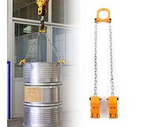 Elevador de barril vertical, elevador de cadenas, de acero, elevador de tambor vertical, abrazadera de elevación, multifunción, para barriles de plástico, metal, portátil, amarillo, 1 T/2000 kg