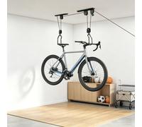 Elevador de bicicleta con manta de hasta 60 kg, con polea, elevador de | Soporte de techo para bicicleta con ganchos revestidos y cuerda de fibra gruesa, ahorra espacio, MTB