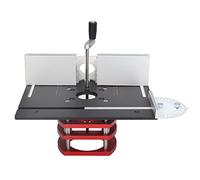 Elevador de enrutador con placa superior, base de elevación para carpintería, ranurado, recorte, biselado, parte superior de la mesa (negro)