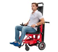 Elevador de escaleras inteligente para silla de ruedas eléctrica, escalador de escaleras plegable para personas mayores para operación de transferencias diarias por una sola persona,Rojo