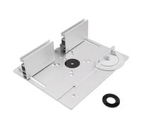 Elevador de fresado superior, placa de mesa de aluminio para carpintería, máquina de recortar, tabla con 180 °, para carpinteros, ingenieros, 24 x 20 cm (plata)
