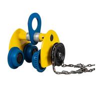 Elevador de garaje de doble rueda for vigas I rectas y curvas, carro manual con cadena for ahorrar esfuerzo, ancho de brida ajustable(4400lbs)