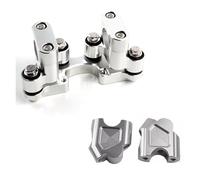 Elevador De Manillar con Abrazadera Base Montaje Estabilizador Altura Y Amortiguación para CFMOTO 450MT MT450 2024 2025 Elevadores Manillar Motocicleta(Silver(AB))