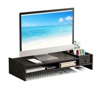 Elevador de monitor ergonómico: estante de madera de 2 niveles, organizador de escritorio ajustable, plataforma de exhibición duradera, soporte de oficina compacto, solución de almacenamiento | Soport