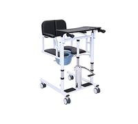 Elevador de paciente hidráulico Silla de ruedas para el hogar Elevador de transferencia con asiento dividido 180° y bandeja de escritorio Cómoda junto a la cama con orinal Silla de ducha 330 lb