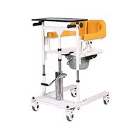 Elevador de pacientes hidráulico para el hogar con asiento dividido en 180°, bandeja de escritorio y cuña, silla de ruedas portátil de transferencia de acero palanca de cambios