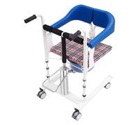 Elevador de pacientes hidráulico para personas mayores en casa, asiento dividido 180° y bandeja de cama, silla de ruedas, ayuda de transferencia para inodoro y ducha, 90 kg (azul)
