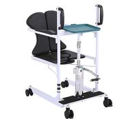 Elevador de pacientes hidráulico para silla de ruedas con asiento dividido de 180 °, elevador de silla de ruedas de transferencia 5 en 1 para ancianos, silla de ducha con elevador de transferencia