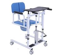 Elevador de pacientes hidráulico Silla de ruedas con mesa de comedor Transporte portátil Silla de ruedas Asiento de inodoro Ayuda de transferencia de acero Silla de ducha