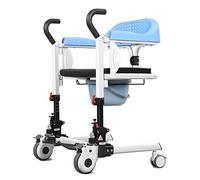 Elevador de pacientes para el hogar, silla de transferencia médica portátil silla de ruedas con asiento dividido de 180 ° y orinal de 290 libras para adultos mayores