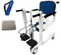 Elevador de pacientes Silla de ruedas para el hogar Cómodas junto a la cama Elevador de transferencia de autoservicio con asiento dividido de 180 ° Transporte Silla de ruedas Elevador manual para per