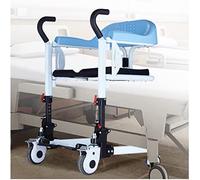 Elevador de pacientes Silla de transferencia para el hogar, silla de ruedas de transporte manual, cómoda junto a la cama con asiento dividido de 180° para personas mayores discapacitadas - 290 libras