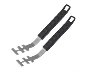 Elevador de rejilla de acero inoxidable y plástico para parrillas de barbacoa para manejar malla de parrilla caliente sin exposición manual