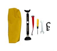 Elevador de rueda delantera y trasera portátil para motocicleta, kit plegable 265-373 mm, acero 45#, con correa de bloqueo de freno, para todoterreno, Dirt Bike, mantenimiento, garaje, viaje, negro