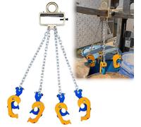 Elevador de Tambor de Cadena Cadena de Elevación de Batería para Carretilla Elevadora Industrial con Capacidad de 2000 Kg, Pinzas de 4 Ramales para Bidones de Aceite para Camiones