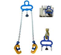 Elevador de tambor de cadena, capacidad de 2200 libras, con cadena de elevación de acero al carbono, abrazadera de tambor vertical con gancho de autobloqueo, para grúa/carretilla elevadora, elevación