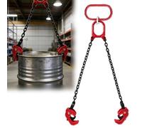 Elevador de Tambor de Cadena Elevador de Bidones de 55 Galones para Montacargas, Camiones y Grúas. Elevador de Bidones de Doble Cadena con Ganchos. Equipo de Aparejo de Alta Resistencia de 500kg