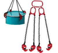 Elevador de Tambor de Cadena Elevador de Bidones de Cadena de 2/4" para Transporte de Maquinaria Pesada, Equipo Industrial de Sujeción con Abrazadera de 30 y 55 Galones(4-Chain)