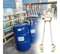 Elevador de Tambor de Cadena Elevador de Bidones de Doble Cadena con Capacidad de 2200 LBS. Gancho de Elevación Vertical de Alta Resistencia para Transporte y Movimiento. Equipo de Aparejo
