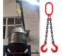 Elevador de Tambor de Cadena Eslinga de Cadena de Elevación de 1 Tonelada con Ganchos, Equipo de Elevación de Motor de 1.0 m de Longitud para Bolsas, Carretilla Elevadora(2-Leg(1000kg/2204LBS))