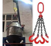 Elevador de Tambor de Cadena Eslinga de Cadena de Elevación de 1 Tonelada con Ganchos, Equipo de Elevación de Motor de 1.0 m de Longitud para Bolsas, Carretilla Elevadora(4-Leg(1000kg/2204LBS))