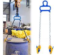 Elevador de Tambor de Cadena Herramienta Elevadora de Barriles SuperHandy para Bidones Metálicos de 55 Galones. Pinza de Cadena con Capacidad de 1100 LBS para Montacargas, Polipastos y Camiones