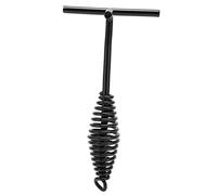 Elevador de tapa, acabado negro, seguro de hierro fundido, levantador de tapa de horno holandés, mango cómodo de 19,5 cm, mango de depósito en espiral para senderismo