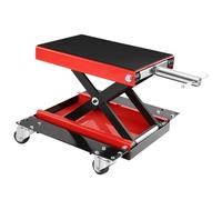 Elevador de Tijera para Motocicleta, 500 kg, Altura Ajustable de 160 a 475 mm, Plataforma Antideslizante, con Ruedas y Pernos de Seguridad, Elevador de Acero Resistente para Moto, ATV y Mantenimiento
