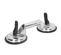 Elevador de ventosas para vidrio de 80 kg, elevador de placas de vidrio con ventosa de vacío y mango de aleación de aluminio y almohadilla de caucho natural, para mover azulejos de (2 mandíbula)