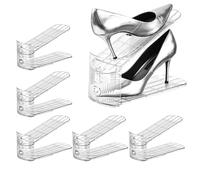Elevador de zapatero - Soporte para zapatero, juego de 6 apilables de 2 niveles Ajustable Antideslizante Ligero Estable Portátil Cómodo Fácil de usar Protección Auxiliar | Armario Estantes
